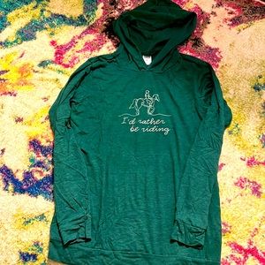NWOT-long sleeved hooded riding tee